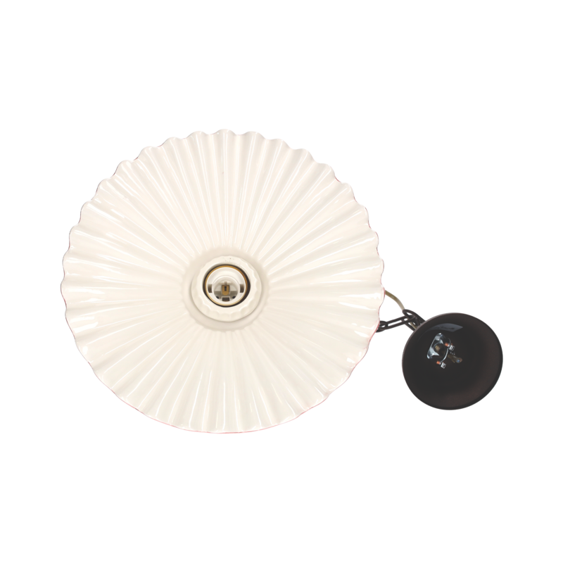 Pendant chandelier d 30 cm pink edge with ceramic chain