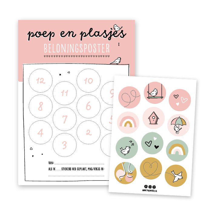 Póster de recompensa de caca y pipí | rosa | pegatinas incluidas