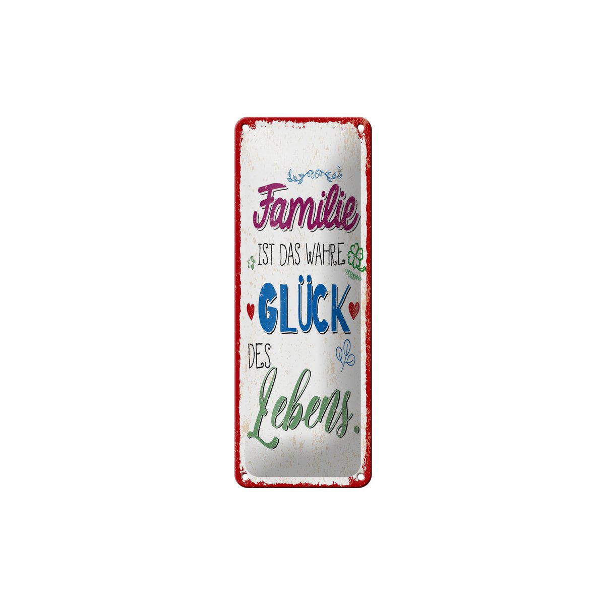 Tin sign saying 27x10 cm Family is the true happiness of life decorative sign