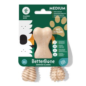 BetterBone Kauspielzeug Kauknochen - Mini Medium Classic (ohne Nylon, CO2 neutral in Europa hergestellt)