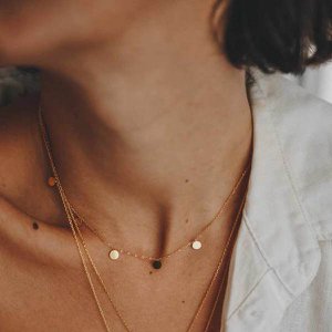 Minimalistische stalen ketting platte pastilles Kerstmis