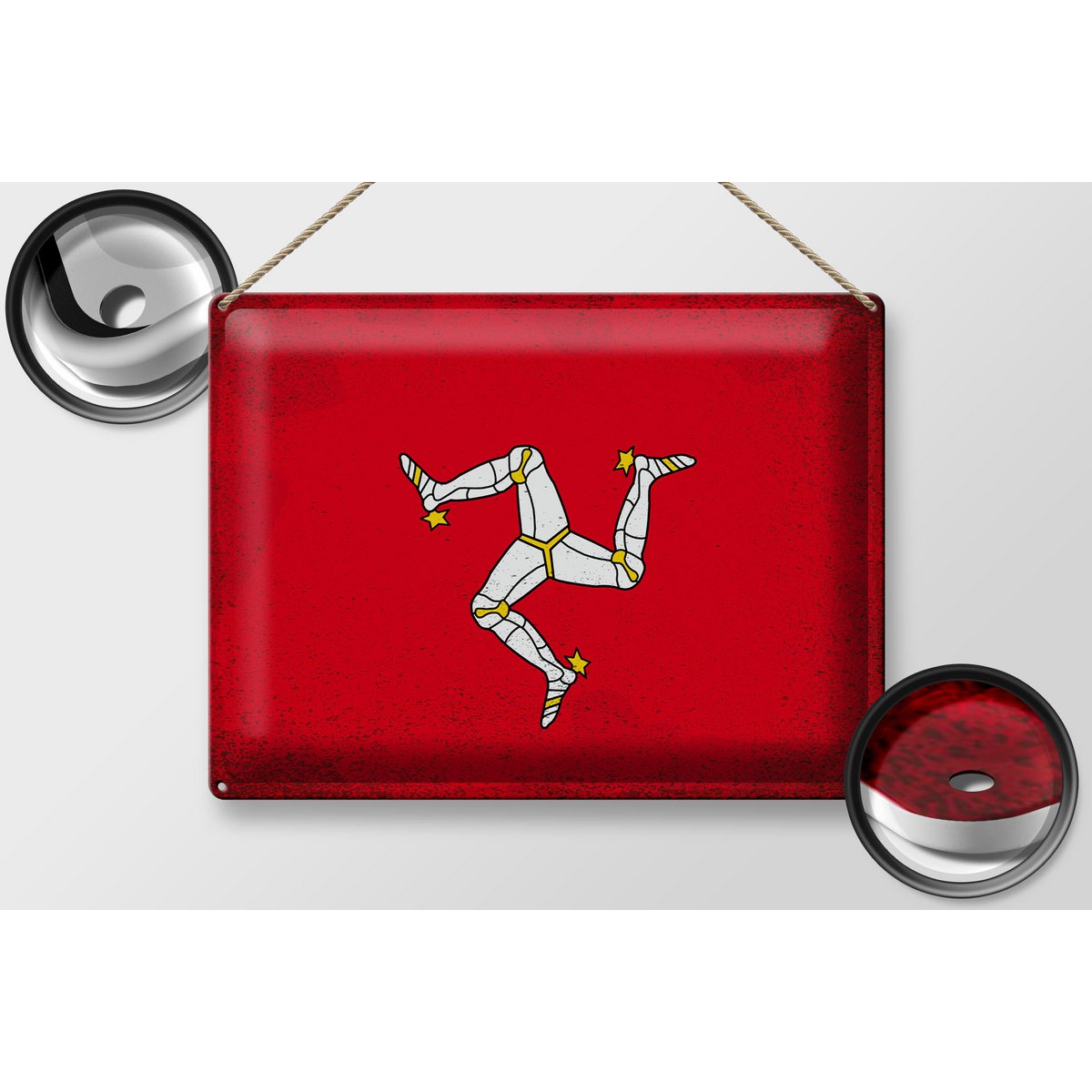 Blechschild Flagge Isle of Man 40x30cm Isle of Man Vintage