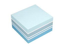 Info notes 75x75mm assorti blok a 400 vel wit, 3 soorten blauw