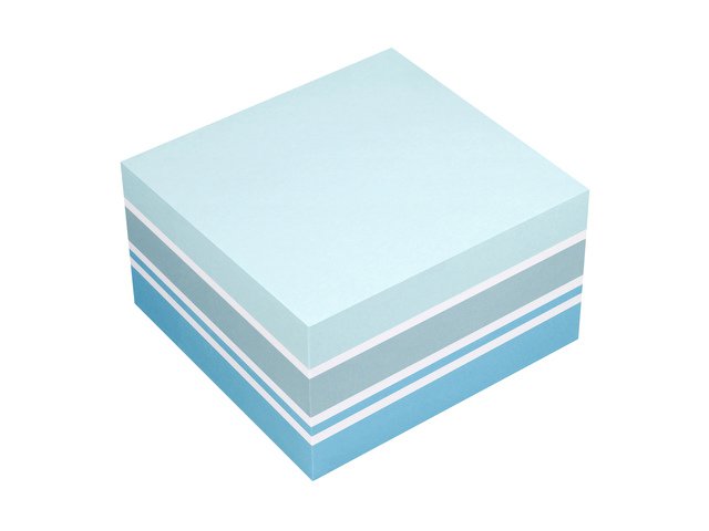 Info notes 75x75mm assorti blok a 400 vel wit, 3 soorten blauw