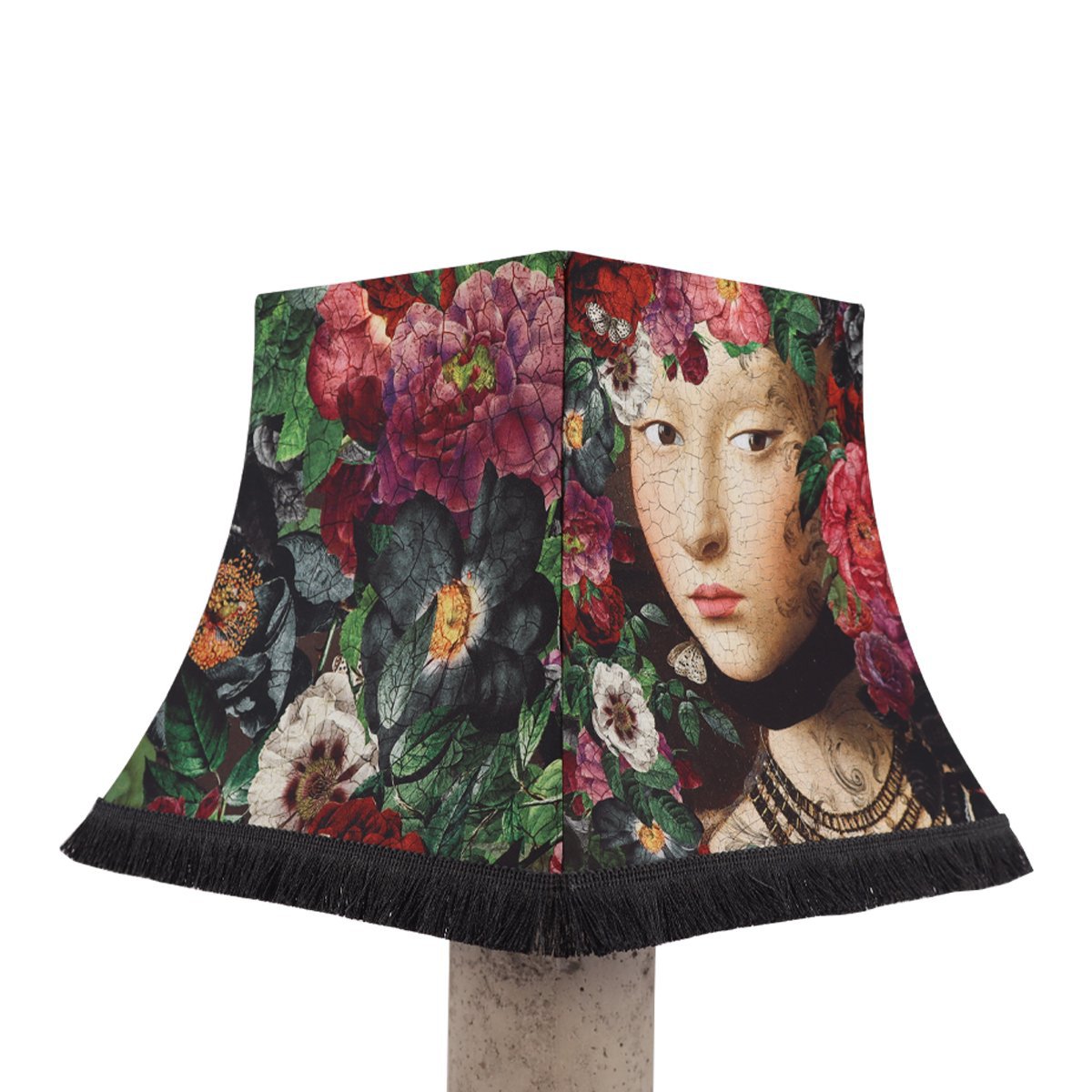 PAGODA LAMPSHADE WITH FRINGE STARFIRE