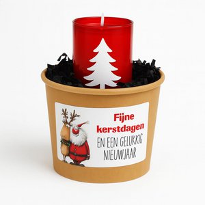Weihnachtsgeschenkglas mit Bolsius Kerze | Frohe Weihnachten und ein gutes neues Jahr | Atmosphärische Weihnachtsdekoration und kleines Geschenk