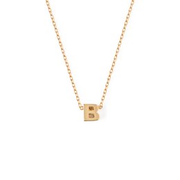 Gold-plated pendant necklace with letter B initial charm.