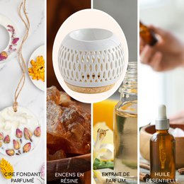 Céramy Series Parfumebrænder – Trellis – Lakeret keramisk lysestage – Spredning af duftvoks, æteriske olier – Dekorativ gaveidé