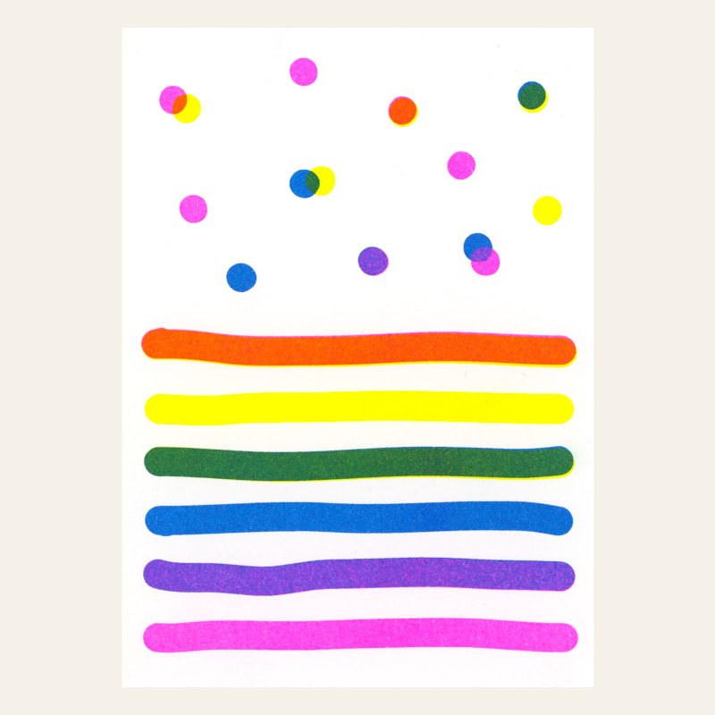 Risographie Carte postale - Confetti - Din A6