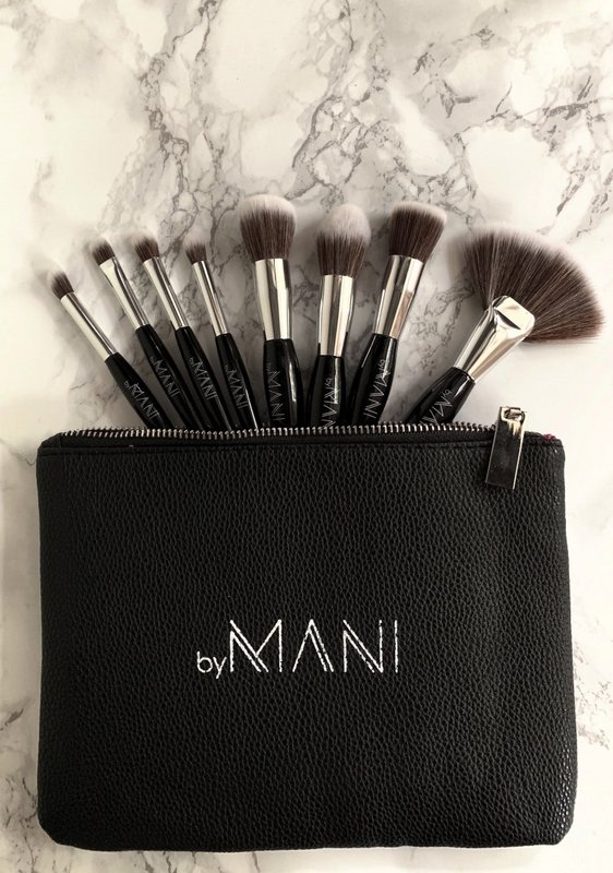 Set Pennelli Trucco 8 Pezzi Neri Professionali Con Pochette