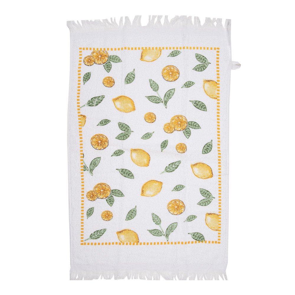 Guest towel 40x66 cm white cotton lemons