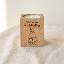 Teelichthalter Holz „Schöne Weihnachtszeit“ – Gastgeschenk & Weihnachtsgeschenk für Mitarbeiter | inkl. Teelicht