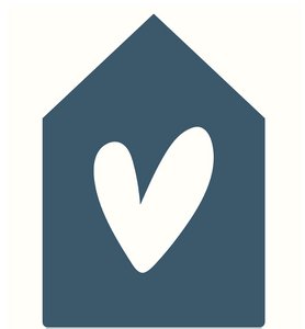 Muur huisje diepblauw