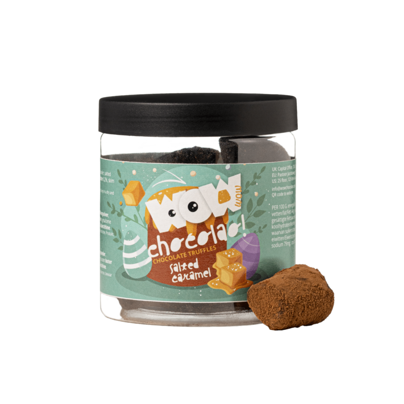 Truffles al cioccolato al caramello salato - barattolo di regali di Pasqua 130G