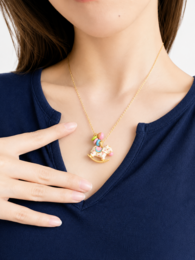 Enchanted Enamel Rocking Horse Charm Necklace