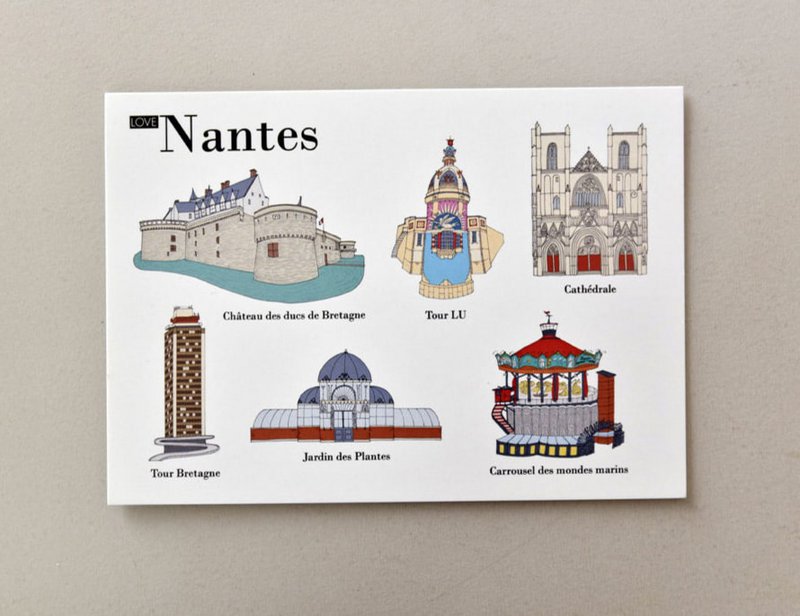 Illustrerede postkort Nantes