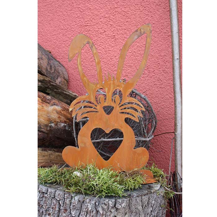 Easter decoration bunnies "Family Spoon" | Vintage metal garden decoration