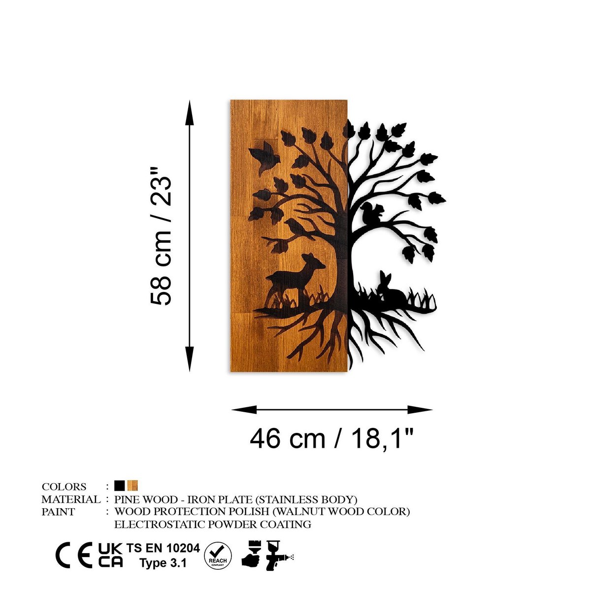 MA-434 Wood metalen muurschildering