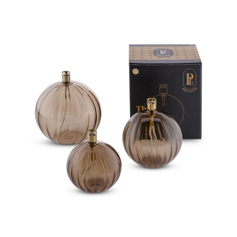Olielamp Round elegant champagne brass M