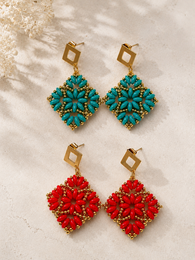 Ohrringe im Duo-Set blau und rot
