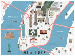 New York kort print