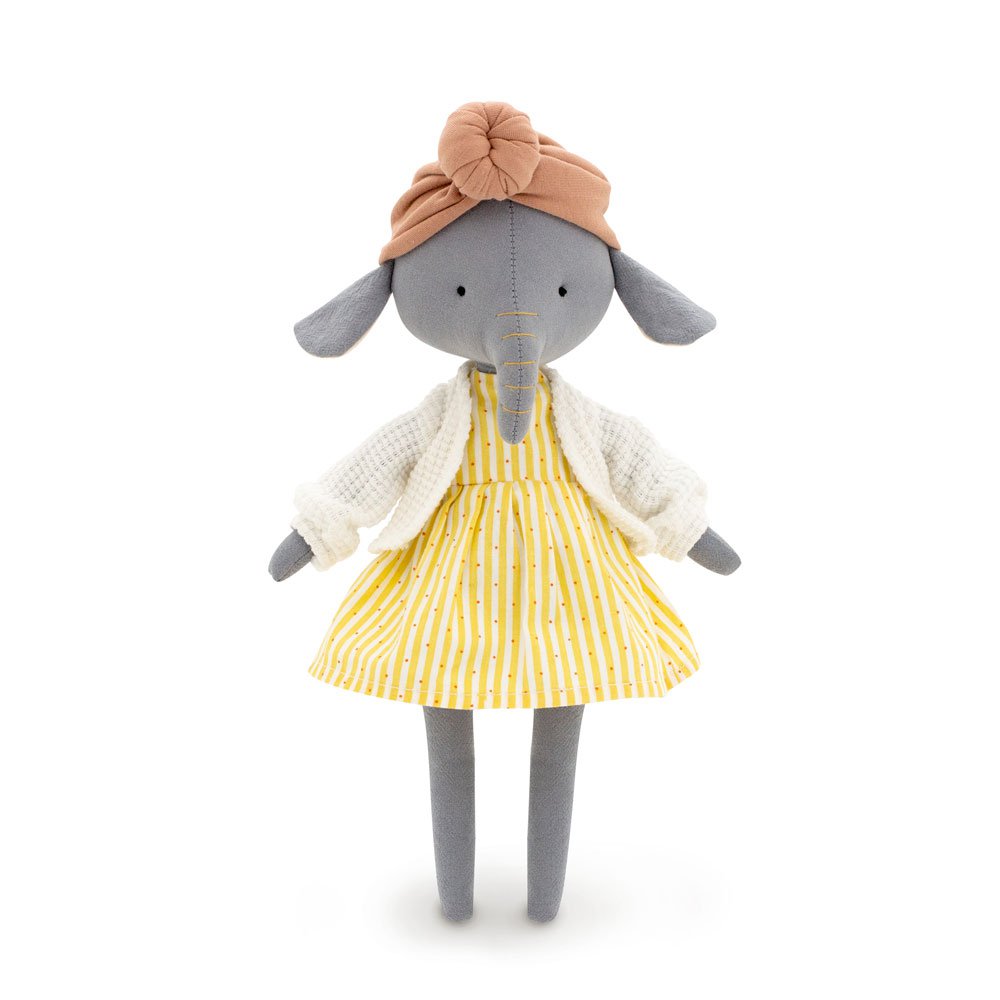 Peluche en coton, Cotti Motti, Alice l'éléphant (30cm)