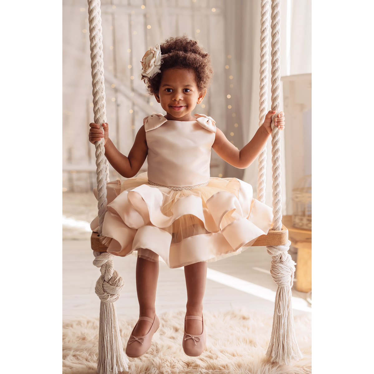 Ella elegant gold dress for girls
