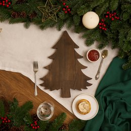 Planche à découper en bois en forme d'arbre pour la préparation quotidienne, le service de collations et la présentation de cuisine rustique