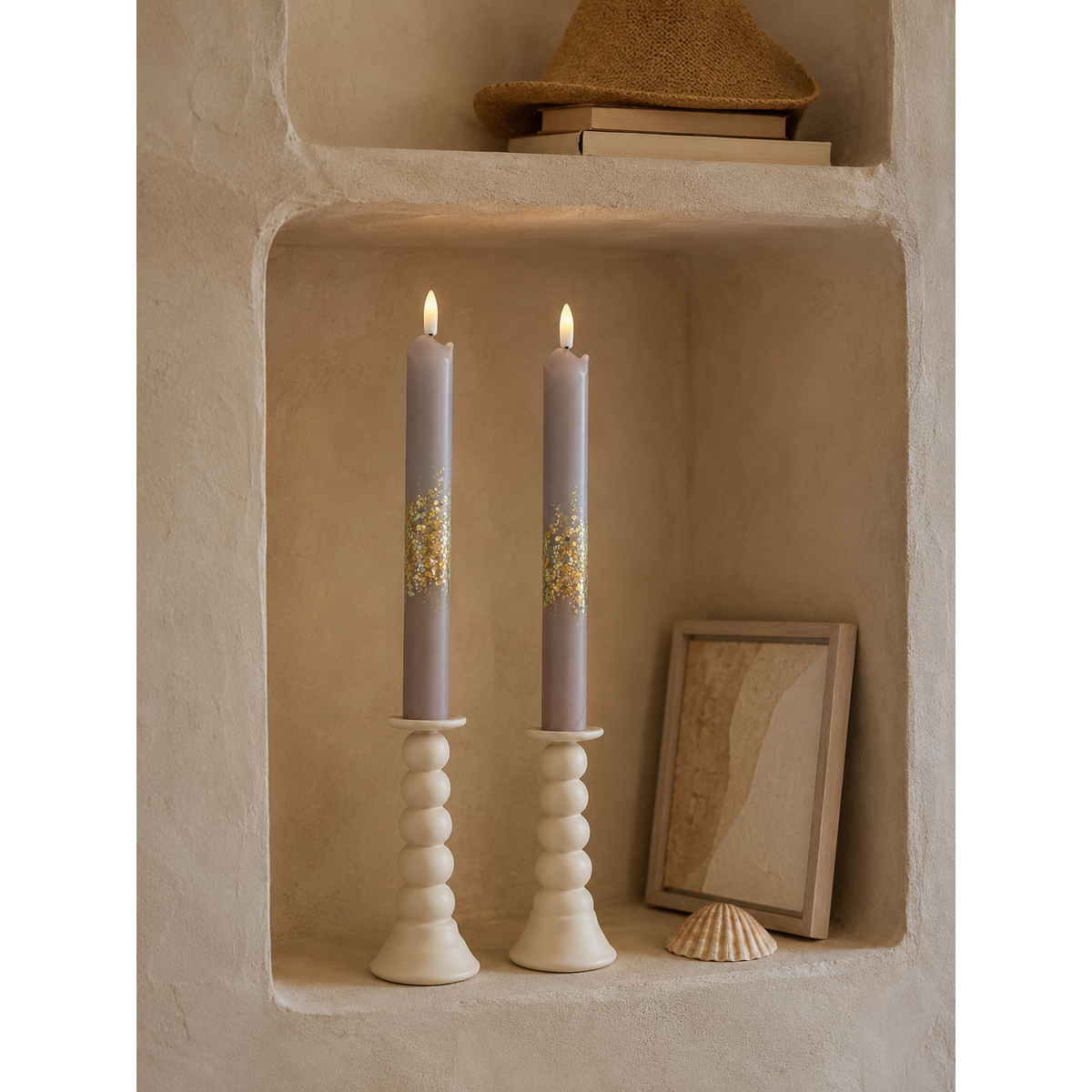 Candela LED Northern Lights Sabbia dorata