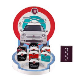 Fiat Ekspozycja 8 metalowych zapalniczek marki Fiat Cinquecento w zestawie