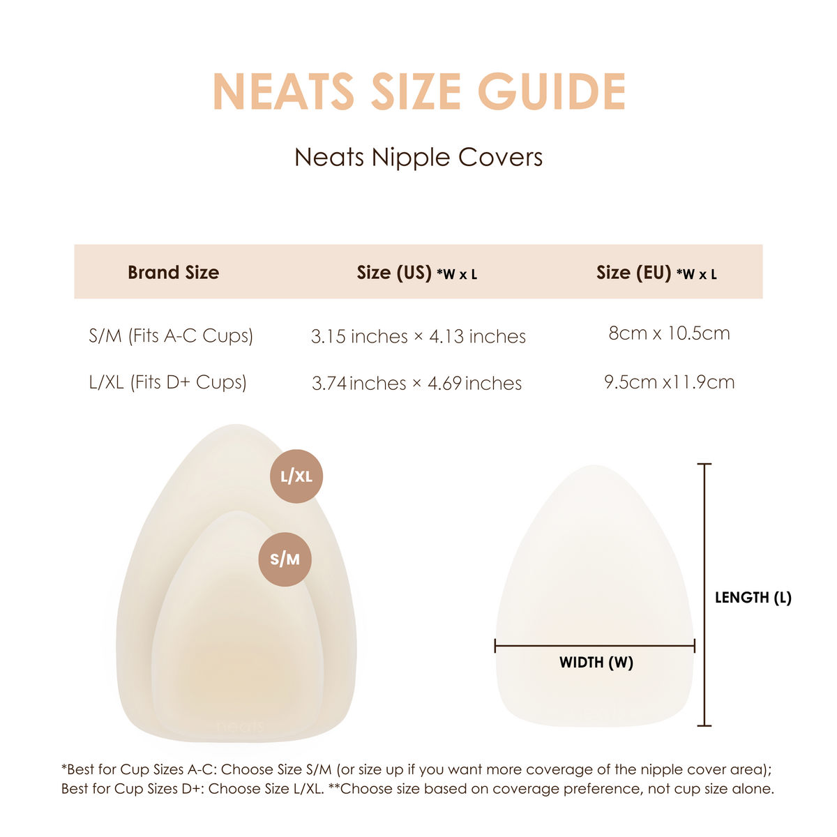 Neats zelfklevende driehoekige siliconen tepelcovers - 1 paar (parel)