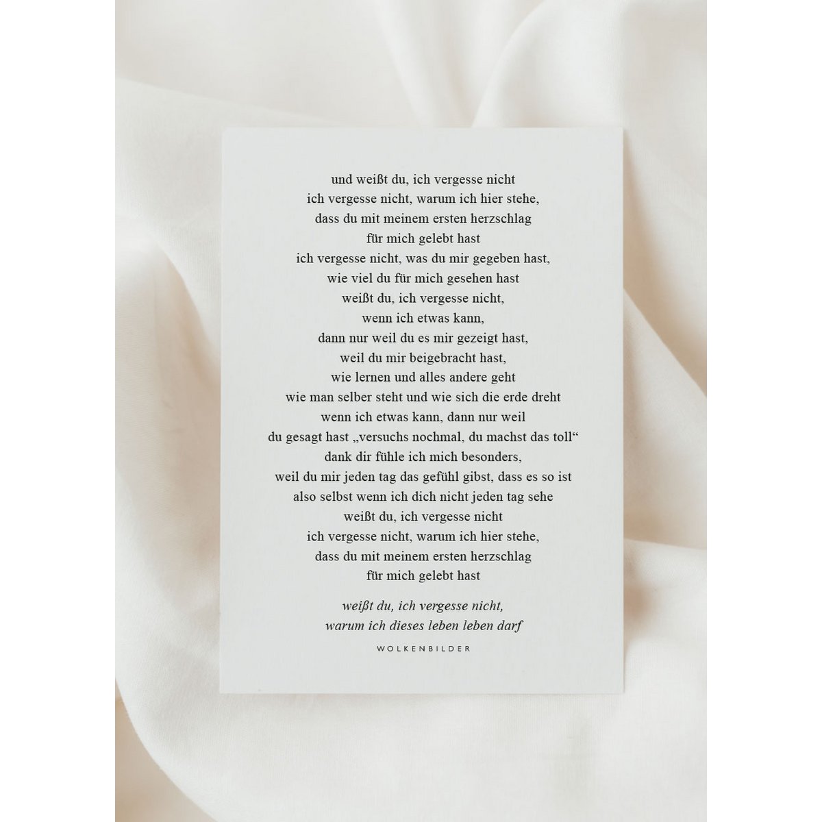 Nr. 182 Postkarte "ICH VERGESSE NICHT"