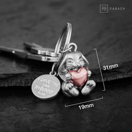 "I love you like nobunny else" rabbit keychain "Bunny" with engraving - loving lucky charm with heart