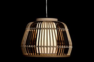 LAMPARA TECHO BAMBU POLIESTER 42X42X30 NATURAL LA191845