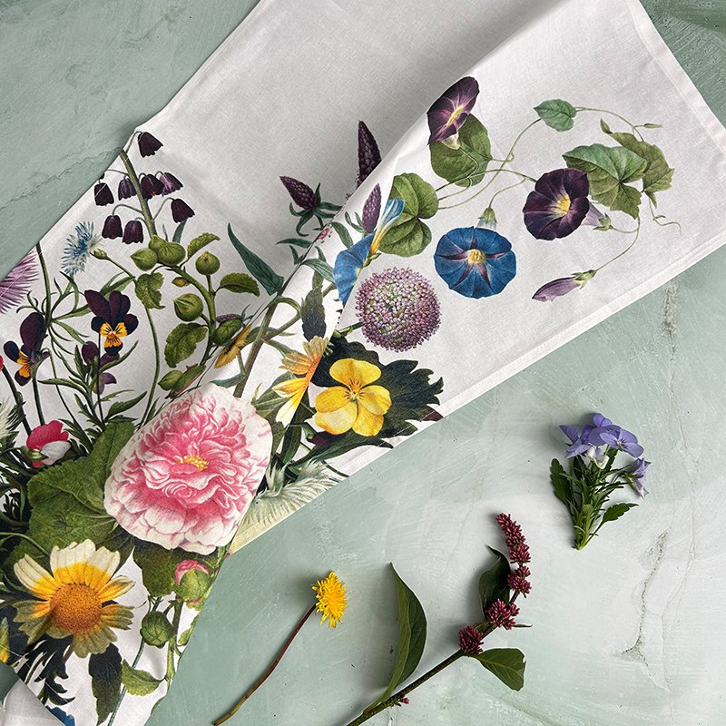 Organic tea towel - Flower Garden