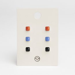 Set di 3 orecchini con pietra • Vetro riciclato e acciaio inossidabile • 20 colori