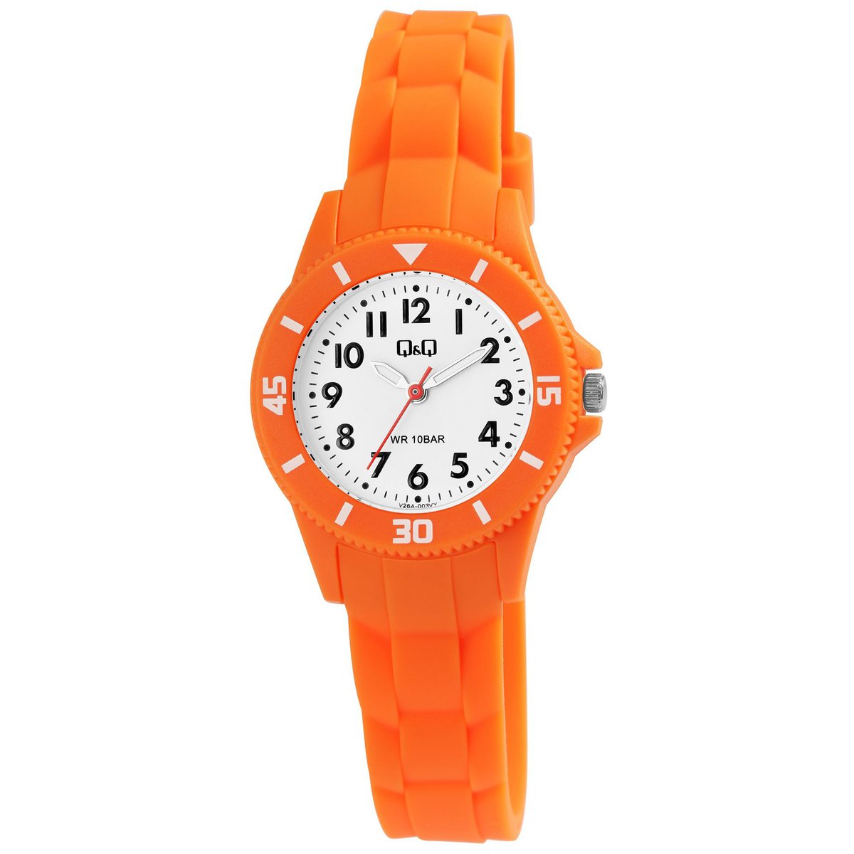 Orologio Q&Q per bambini/ragazzi con cinturino in silicone, 10 ATM, arancione