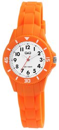 Q&Q children's/youth watch with silicone strap, 10 ATM, orange