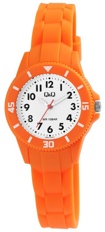 Orologio Q&Q per bambini/ragazzi con cinturino in silicone, 10 ATM, arancione