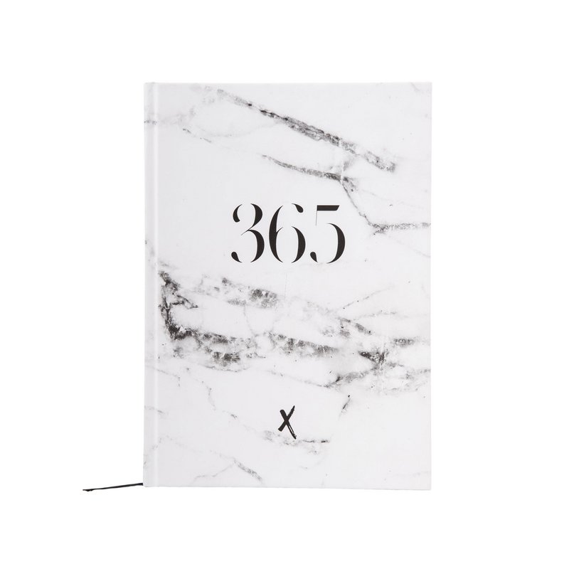Notesbog "365", A5, hvid marmor