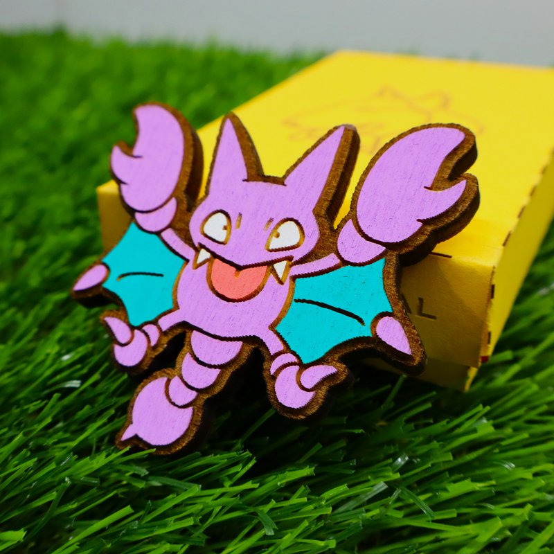 Wooden Gligar Pokémon Magnet, Custom Geek Anime Gamer Room Gift, Nerd Video Game Fan Housewarming Decoration