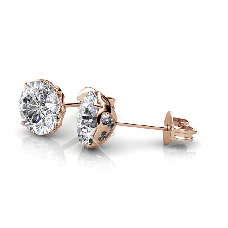 Boucles d'oreilles Kristine - Or RosÃ© et Cristal