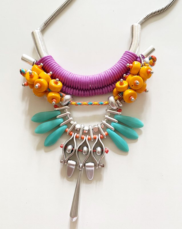 TAMALAMEQUE collana colorata in stile Frida Kahlo