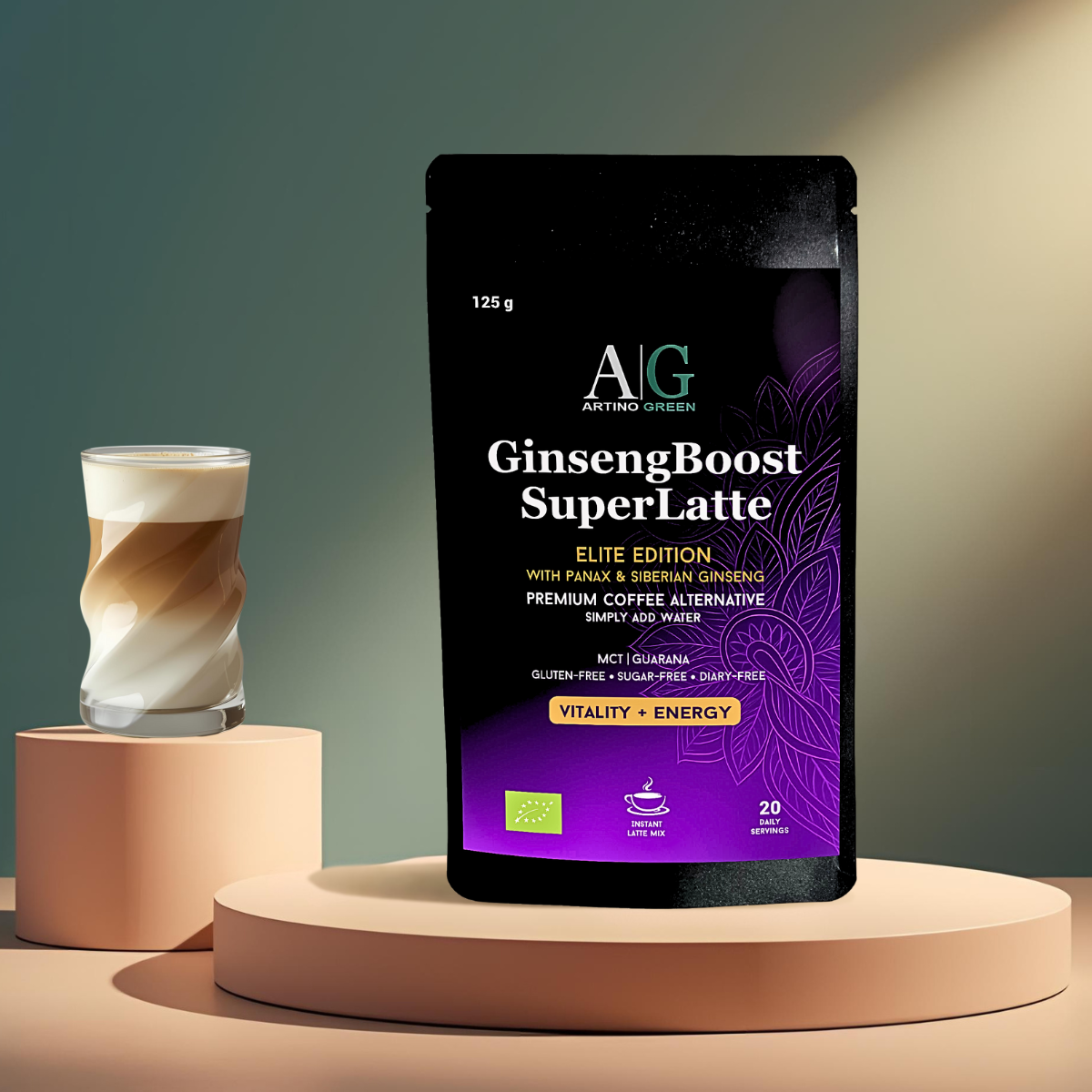 Pilz -Superlatte - Premium -Bio -Kaffee -Alternative mit funktionalen Pilzen (125 g)