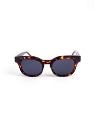 Tortoiseshell-patterned sunglasses with a classic square frame shape.