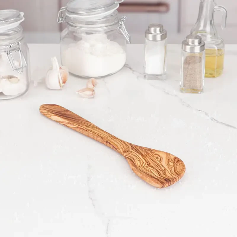 Cuillère d'angle en bois d'olivier fabriquée à la main