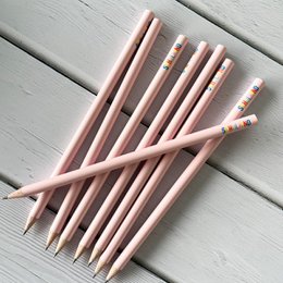 Matita “School Child” – rosa con scritta colorata – regalo per l'iscrizione a scuola