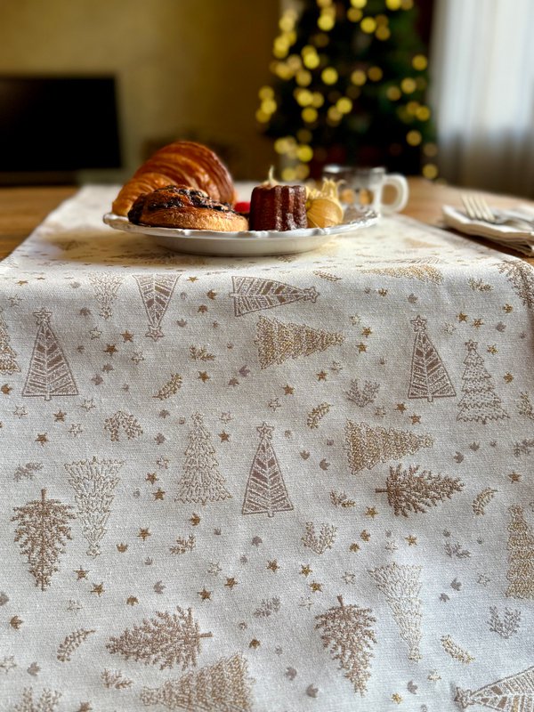 Lichte kersttafelloper, verschillende maten | Gouden Bos