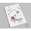 Geburtstagskarte | Hurra Geburtstag Einhorn Postkarte| DIN A6