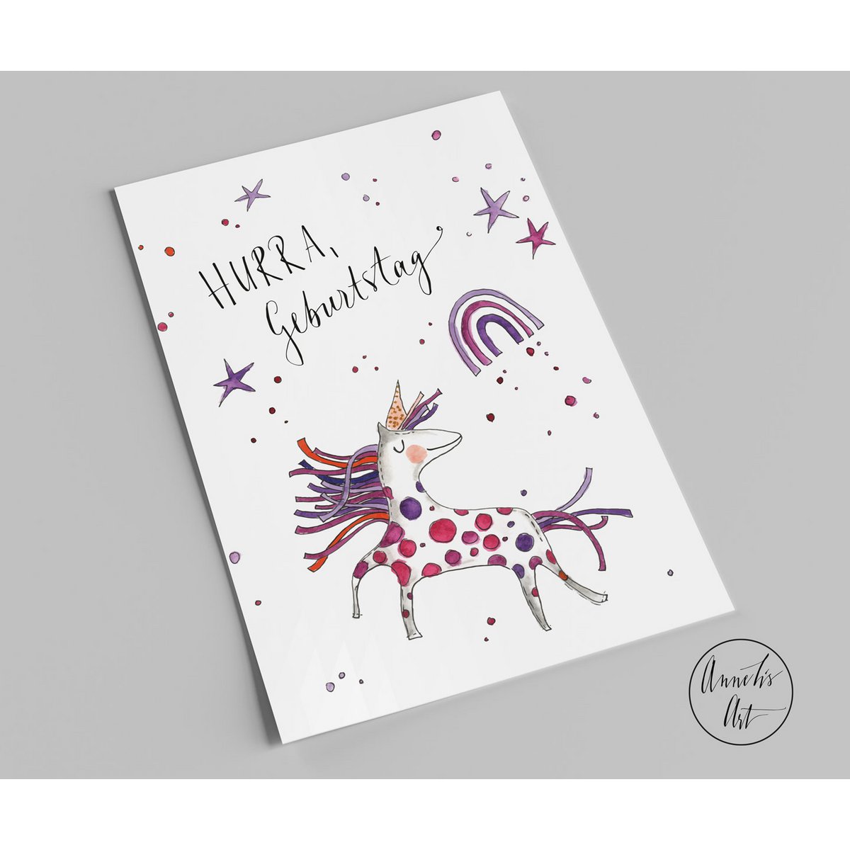 birthday card | Hooray Birthday Unicorn Postcard| DIN A6